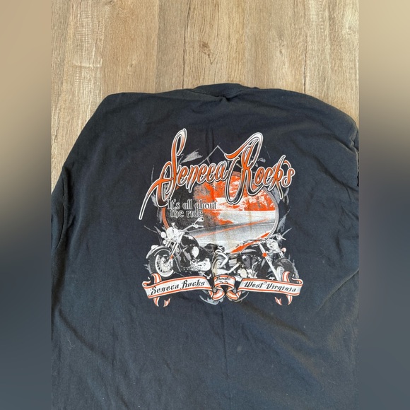 VTG Biker TShirt Seneca Rocks Weat Virginia It’s All About The Ride Black 2XL - Picture 2 of 8